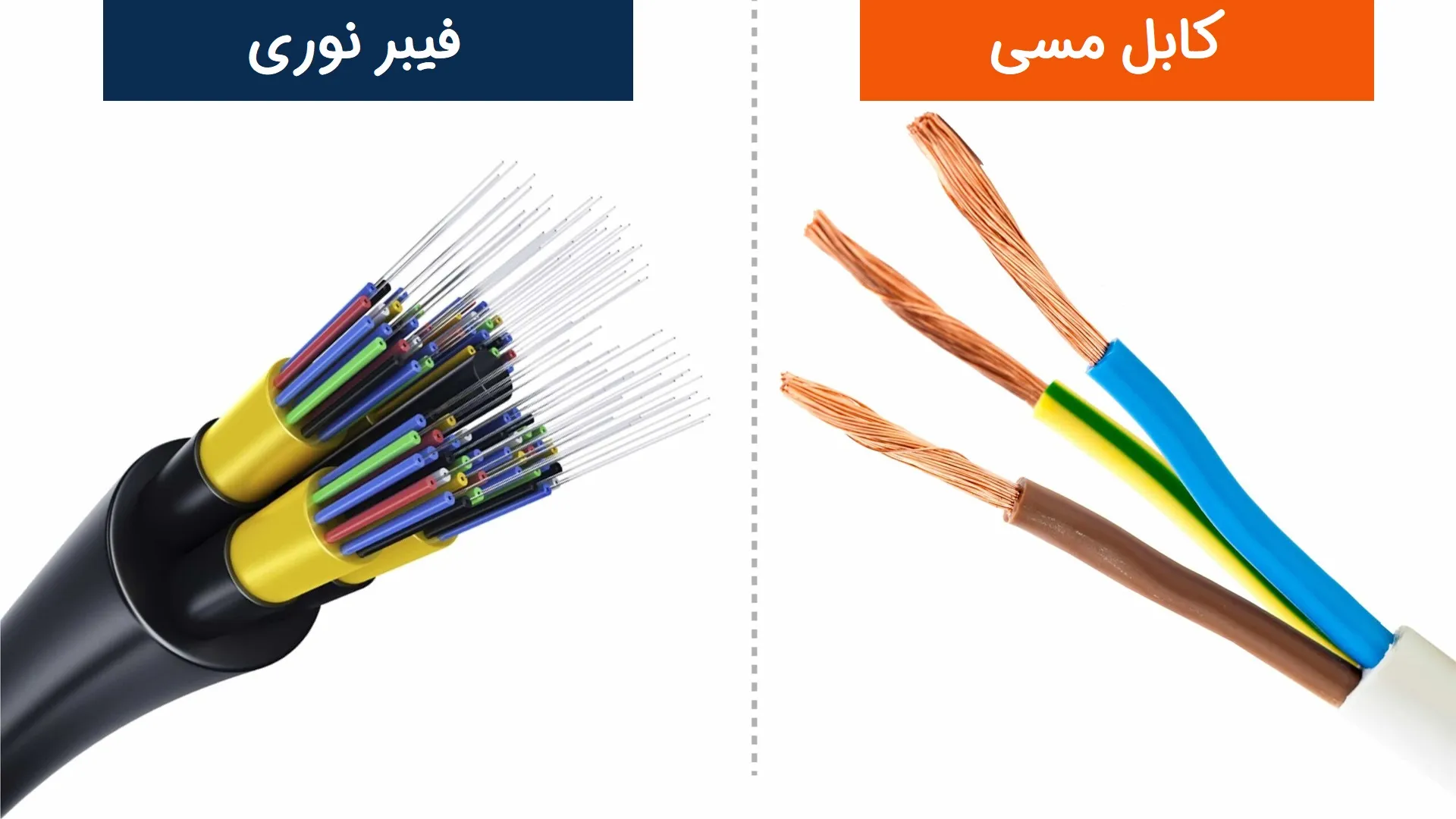 مقایسه فیبر نوری با کابل مسی
